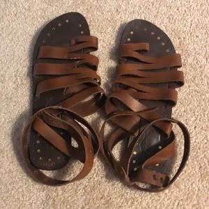 Free People gladiator sandals genuine leather